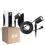 Monipakkaus 6x D'Lite Maapiikki Valo Fuse Virtajohto Musta | IP65 - Sopii 1x GU10 | incl. cable 2 Meter